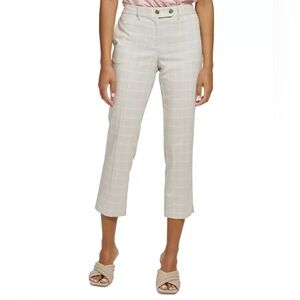 Calvin Klein-Glen Plaid Straight-Leg Ankle Pants-Size: 8-Color:Pearl Multi-NEW!!
